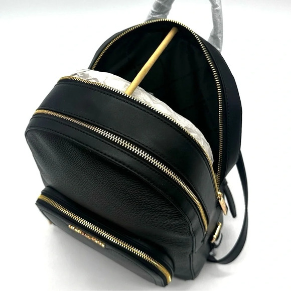 Michael Kors Medium Jaycee Backpack Black/Gold - Picture 10 of 12